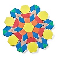 hand2mind Foam Pattern Blocks, Foam Shapes, Geometric Shapes for Kids, Pattern Play, Toddler Pattern Blocks, Shapes for Kindergarten, 3D Shapes Manipulatives, Sorting Math (Set of 250)