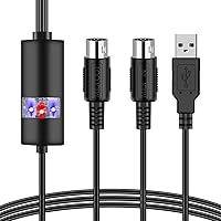 Midi Cable, Midi To Usb Interface Cable 4.5Ft,Midi Interface In-Out To Usb  Cord Adapter With Indicator For Piano Keyboard To Pc Mac Laptop,Arranger  Keyboard Tool