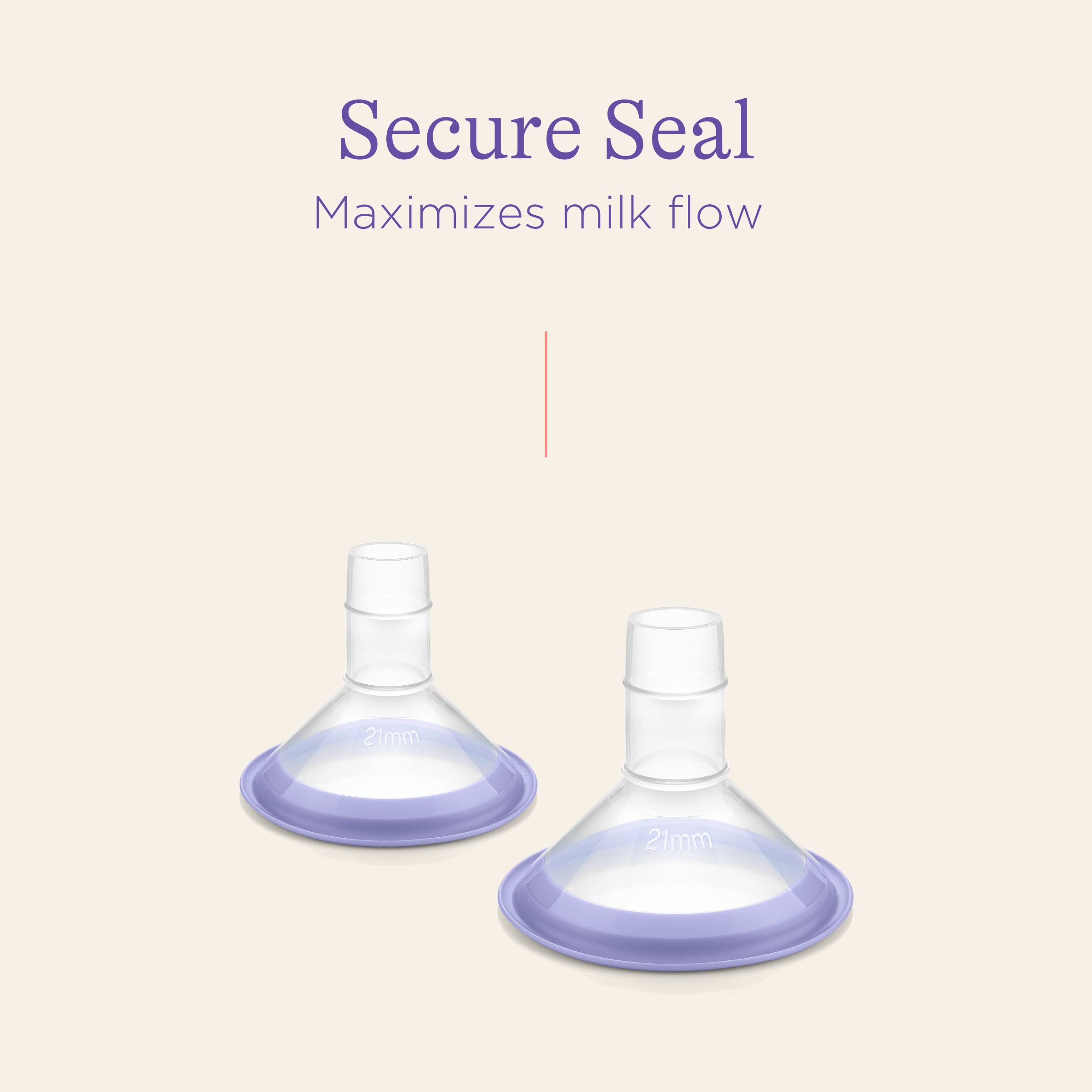 Lansinoh ComfortFit Breast Pump Flanges, Size 21mm, 2 Count