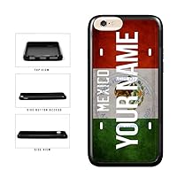 BRGiftShop Personalized Custom Name License Mexico Flag Plate Rubber Phone Case Back Cover for iPhone 8 Plus / 7 Plus / 6 Plus