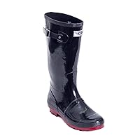 Forever Young Women's Mid-Calf Cowboy Rider Style Rubber Rain Boots