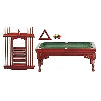 Melody Jane Dolls Houses Dollhouse Pool Snooker Table & Cue Stand Set Miniature Pub Study Furniture