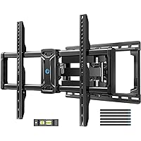 Full Motion TV Wall Mount for 42-85 inch Flat Screen LED TV up to 132lbs Swivel Dual Articulating Arms Tilt TV Mount, Tool-Free Tilt TV Bracket Max VESA 600x400mm, Fits 8” 12” 16