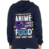 Anime Video Game Kids' Full-Zip Hoodie - Food Hooded Sweatshirt - Printed Kids' Hoodie