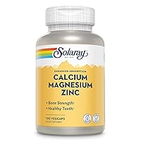 Calcium Magnesium Zinc Supplement, with Cal & Mag Citrate, Strong Bones & Teeth Support, Easy to Swallow Capsules, 60 Day Money Back Guarantee, 25 Servings, 100 VegCaps
