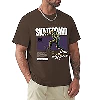 Men's Graphic Tees 100% Cotton Astronaut T-Shirts - Cool Design Graphic T Shirts for Men