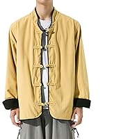 Chinese Style Tai Chi Kung Fu Shirt Japanese Style Double-Sided Chinese Jacket Men's Hanfu Retro Stand Collar Top