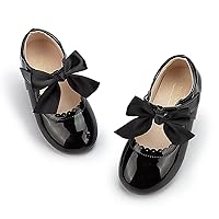 Meckior Toddler Little Girl Mary Jane Dress Shoes Ballet Flats for Girl Party School Shoes Bowknot Princess Shoes