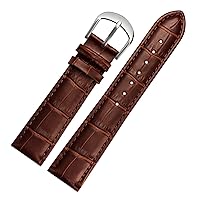 For brand Watch Bracelet Belt Woman Watchbands Genuine Leather Strap Watch Band 10 12 14 16 18 20 22mm Multicolor Watch Bands (Color : 10mm Gold Clasp, Size : 18mm)