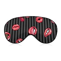 Sleep Eye Mask for Men Women Sleeping Mask Compatible with LGBT Red Lip, Comfortable Eye Mask with Adjustable Strap, Blocks Light Sleeping Blindfold for Nap Travel Sleeping