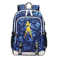 Soccer M-bappe Multifunction Sport Backpack Travel Laptop Football Fans Bag for Men Women (Blue lines - 2)