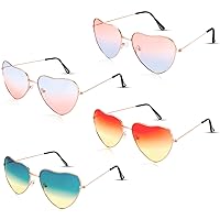 umorismo 4 Pairs Heart Sunglasses for Women Heart Glasses Party Glasses Sunglasses Heart Shape Set Heart Glasses Heart Shaped Sunglasses for 90s Outfit Women