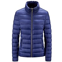 XUNRYAN Teen Girls Puffer Jackets Winter Warm Coat Quilted Lightweight Slim Fit Coat Zip Up Cardigan Active Outdoor Jacket