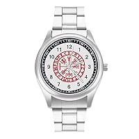 Viking Nordic Compass Men's Quartz Watch Stainless Steel Wrist Watch Classic Casual Watch for Women