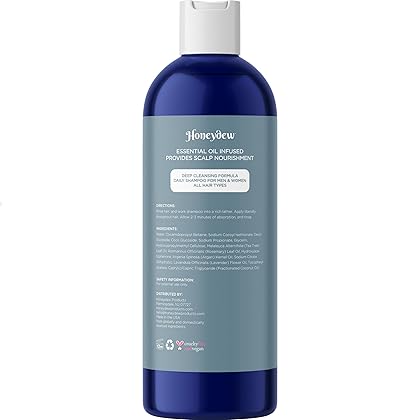 Purifying Rosemary Shampoo Sulfate Free - Lavender Rosemary and Tea Tree Shampoo for Thinning Hair and Scalp Care - Paraben and Sulfate Free Clarifying Shampoo for Build Up with Essential Oils