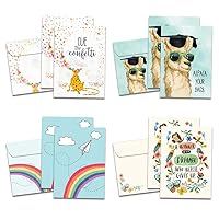 Tree-Free Greetings 8 Pack Card Assortment with Matching Envelopes, Eco Friendly, Made in USA, 100% Recycled Paper, 5