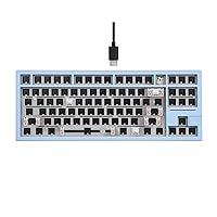 EPOMAKER x Feker Galaxy 80 Gaming Keyboard Kit Aluminum Alloy Wired Mechanical Keyboard Custom Barebone Kit with Gasket for Hot Swap Win/Mac/Linux NKRO RGB Keyboard Kit (Blue)