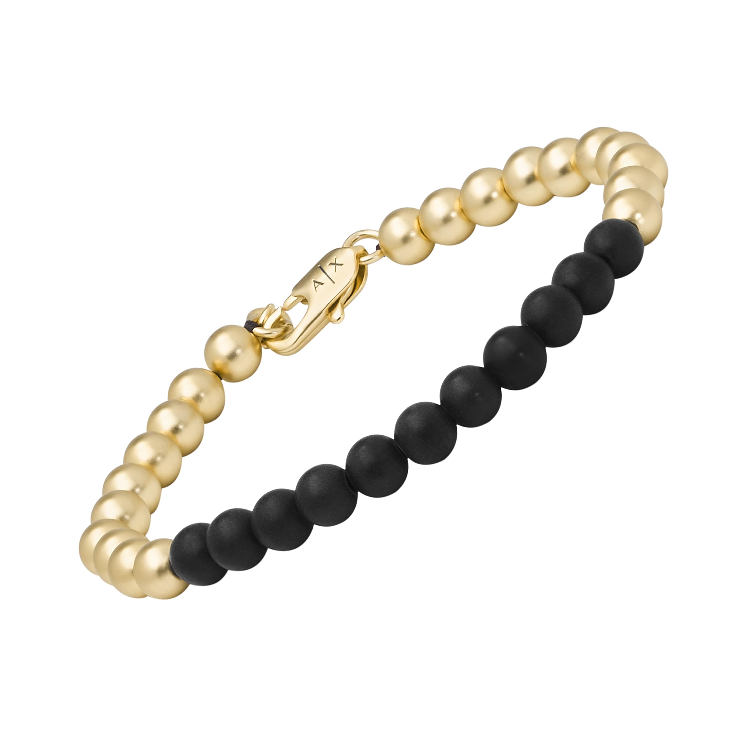 Armani Exchange Men's Two-Tone Brass Beaded Bracelet (Model: AXG0119710)