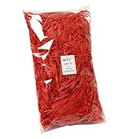 NC Basket Grass,Crinkle Cut Tissue Paper,Recyclable Craft Shred Confetti Raffia Paper Filler,For Easter Gift Box Wrapping Packing Filling,100g 3.53oz Party Decoration (red)