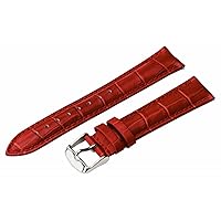 Clockwork Synergy - 2 Piece Classic Croco Grain Ss Leather Watch Band Straps - Red - 20mm for Men Women