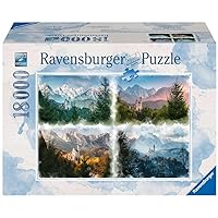 Ravensburger Neuschwanstein Castle Through The Seasons 18,000 Piece Jigsaw Puzzle for Adults - 16137 - Handcrafted Tooling, Durable Blueboard, Every Piece Fits Together Perfectly