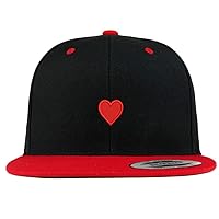 Trendy Apparel Shop Emoticon Heart Embroidered Premium 2-Tone Flat Bill Snapback Cap
