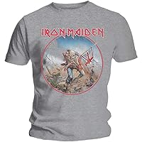 Official Iron Maiden Trooper Vintage Circle T-Shirt Book of Souls Transylvania Eddie Grey