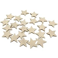 Wendysun 20Pcs Wood Craft Five-Pointed Star Shape Wood Beads for Pendant Wood Craft Wooden Jewelry Making Supply