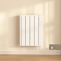 800W Panel Heater - Electric Wall/Freestanding Aluminium Radiator/LED Display, Adjustable Thermostat, Timer & Safety Protection for Indoor Use in Living Room/Bedroom/Bathroom