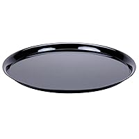 CheckMate Heavyweight Plastic Round Catering Tray with High Edge, 16-Inch Diameter, Black (25-Count)