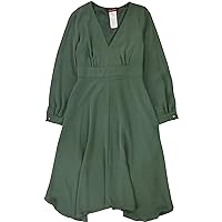 Womens Solid A-Line Dress