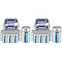 ACDelco 12-Count D Batteries, Maximum Power Super Alkaline Battery, 7-Year Shelf Life, Recloseable Packaging (Pack of 2)