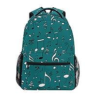 ALAZA Music Notes Musical Backpack Purse with Multiple Pockets Name Card Personalized Travel Laptop School Book Bag, Size M/16.9 inch