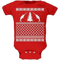 Old Glory Narwhal Ugly Christmas Sweater Red Soft Baby One Piece