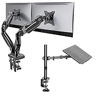 Huanuo Dual Monitor Arm and Single Monitor Arm and Laptop Desk Mount