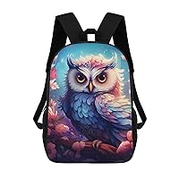Floral Owl 17 Inch Backpack Adjustable Strap Laptop Backpack Double Shoulder Bags Purse for Hiking Travel Work
