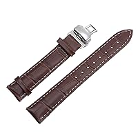 uxcell Multiple Sizes Leather Watch Band Embossed Surface Cowhide Watch Strap with Deployment Buckle for Men and Women