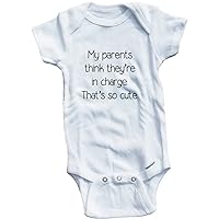 Baby Tee Time Girls' My Parents Think They're in Charge. That's So Cute One Piece