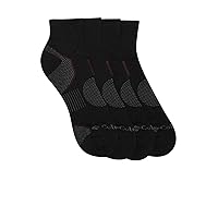 Columbia Men's 2 Pack Balance Point Walking Quarter Socks, Black, Shoe Size 6-12