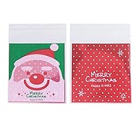 100pcs Gingerbread Bag Goodie Bags Holiday Party Christmas Party Treat Bag Christmas Chocolate Bag Christmas Favor Bags Plastic Packaging Bags Candy Packaging Bags Cute