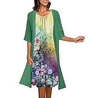 Plus Size White Dresses for Curvy Women,Women Summer Casual Vacation Floral Sleeveless Dress Two Piece Sets Dre