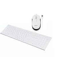 Macally Ultra Slim Wired Computer Keyboard and a Silent Wired Mouse, Essential Office Accessories