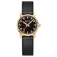 evo2, 30mm, Golden Watch Black Genuine Leather
