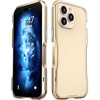 Case for iPhone 14/14 Plus/14 Pro/14 Pro Max, Heavy Duty Military Grade Armor Metal Case, Full Body Protective Case Shockproof Dustproof Strong Rugged (Color : Gold, Size : 14 6.1