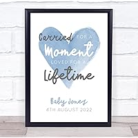 The Card Zoo Carried For A Moment Baby Loss Miscarriage Memorial Blue Personalized Gift Print