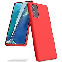 GOOSPERY Liquid Silicone Case for Galaxy Note 20 (6.7 inches - 2020) Silky-Soft Touch Full Body Protection Shockproof Cover Case with Soft Microfiber Lining - Red