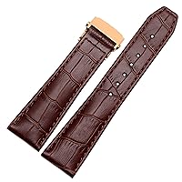 First Layer Calfskin Strap For MAURICE LACROIX Eliros Watchband Cow Genuine Leather Leather Bands 20mm 22mm With Folding Buckle (Color : 10mm Gold Clasp, Size : 20mm)