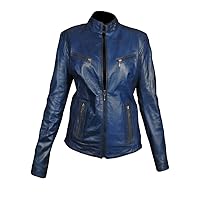 Stylish Four Zipper Pocket Women Synthetic Leather Jacket
