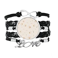 White Pear Flower Petal Flower Plant Bracelet Love Accessory Twisted Leather Knitting Rope Wristband Gift