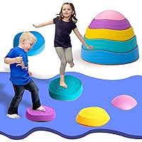 5pcs Stepping Stones for Kids, Plastic Balance Non-Slip Jumping Stones, Coordination Game Toys for Ages 3 4 5 6 7 8 Years